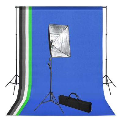vidaXL Fotostudio-Set mit Hintergrund und Softbox-Leuchte