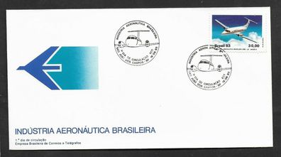FDC Flugpost Brasilien Brasilianische Luftfahrtindustrie.