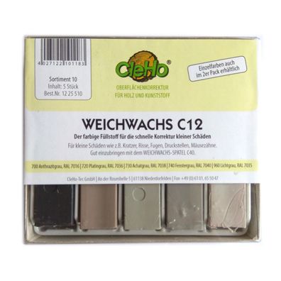 CleHo Weichwachs C12 Holzreparatur Pack div. Farben wählbar Ahorn Buche Eiche.. - Far