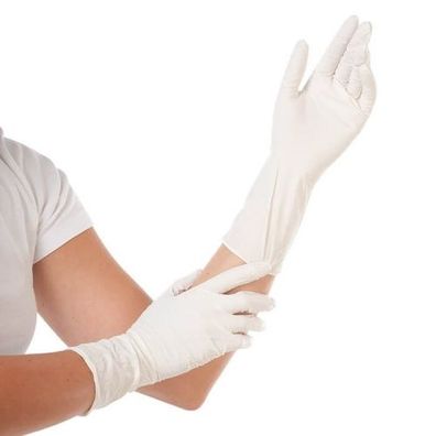 Hygostar Nitril-Handschuhe "Safe Long" Weiß | 100 Stück
