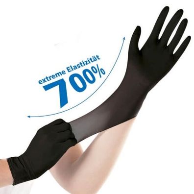 Hygostar Nitril-Handschuhe "Safe Super Stretch" Schwarz | 100 Stück