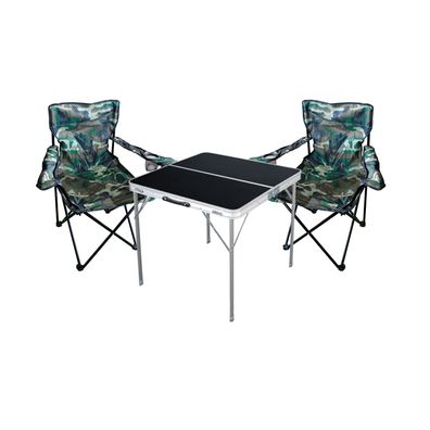 3-tlg. Campingmöbel Set Tisch schwarz Tragegriff Campingstuhl mit Tasche