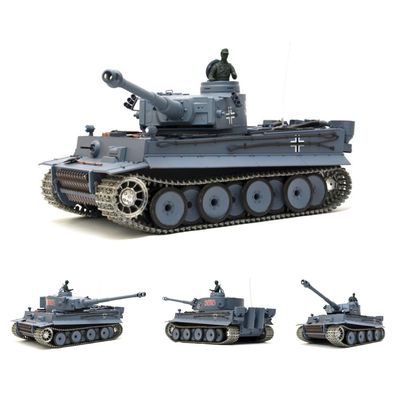 Heng Long RC Panzer German Tiger I, 1:16 Grau 2,4 GHz Pro Modell Metallgetriebe