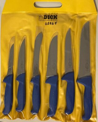 Dick Profi-Fleischermesserset Blau mit 6 Verschiedenen Messer Sorten