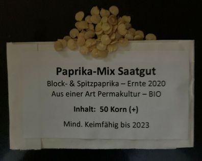 Paprika-Mix - 50 Samen Saatgut aus einer Art Permakultur Paprikasamen