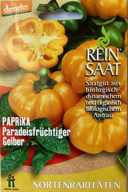 Paprika Paradeisfrüchtiger Gelber - Saatgut - Samen - Demeter Paprikasamen Bio