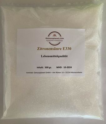 Zitronensäure 500gr. Granulat Säuringsmittel für Lebensmittel Getränke E330