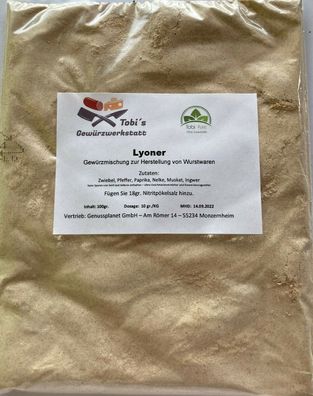 Lyoner Gewürzmischung 250gr Wurstherstellung - Gewürzzubereitung ohne Pökelsalz