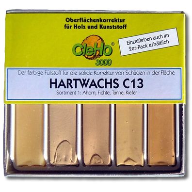 CleHo Hartwachs C13 Holzreparatur Pack div. Farben wählbar Ahorn Buche Eiche... - Far
