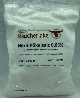 Pökelsalz 0,85% Nitritpökelsalz Natriumnitrit NPS Salz 1 Kg Wurstherstellung