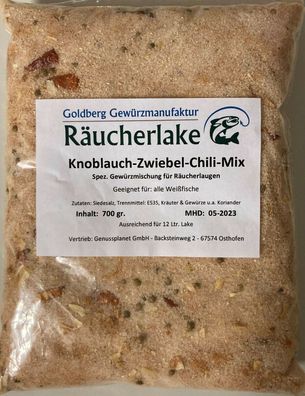 Räucherlauge Knoblauch-Zwiebel-Chili Mix 700gr Räucherlake Lauge für Weißfische
