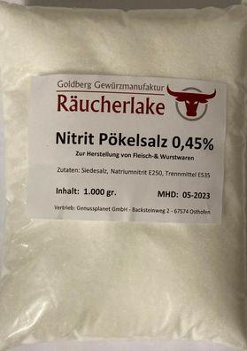 Pökelsalz 0,45% 2,5 Kg Nitritpökelsalz Natriumnitrit Pökel Salz Wurstherstellung
