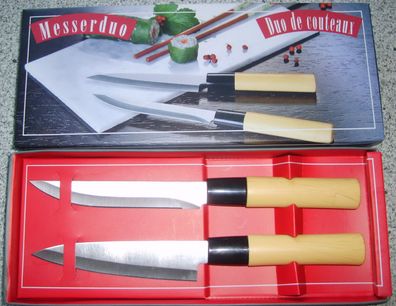 DP Messerduo 2 Messer verschiedene Klinge 13 (1,9 + 2,8) Holzgriff11 unbenutzt OVP