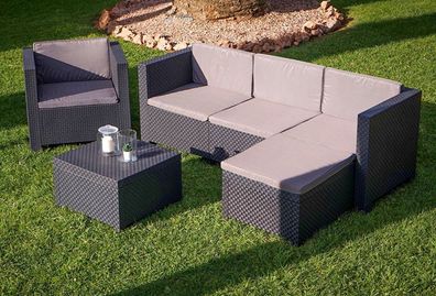 Lounge Set Gruppe Garten Sitzgruppe Polyrattan Gartenmöbel Sofa Couch Garnitur