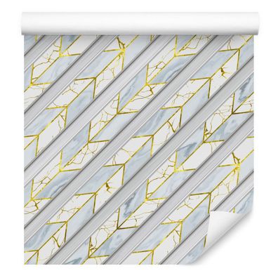 10m VLIES TAPETE Rolle Schlafzimmer MARBLE Stripes Abstract Ornament 6502