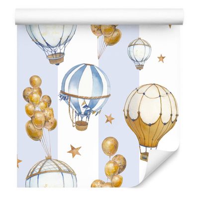 10m VLIES TAPETE Rolle Für Kinder Luftballons Streifen Aquarell 6513