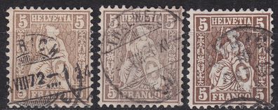 Schweiz Switzerland [1862] MiNr 0022 ( O/ used ) [01] 3 Farben