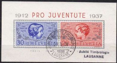 Schweiz Switzerland [1937] MiNr 0318-19 Block 3 ( O/ used )