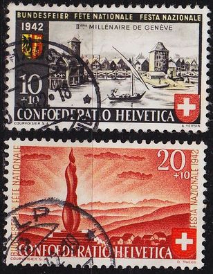 Schweiz Switzerland [1942] MiNr 0408-09 ( O/ used ) Pro Patria