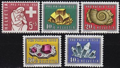 Schweiz Switzerland [1958] MiNr 0657-61 ( * */ mnh ) Pro Patria