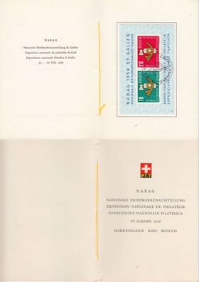 Schweiz Switzerland [1959] MiNr 0672-73 Block 16 ( FDC ) [01] PTT Faltblatt 20
