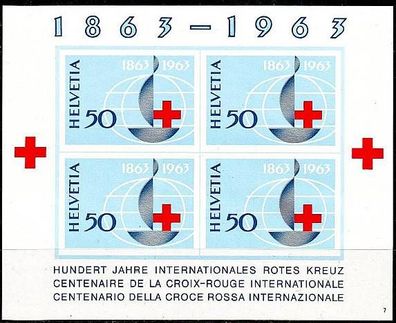Schweiz Switzerland [1963] MiNr 0774 Block 19 ( * */ mnh ) Rotes Kreuz