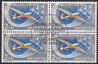 Schweiz Switzerland [1963] MiNr 0780 4er ( O/ used ) Flugzeuge