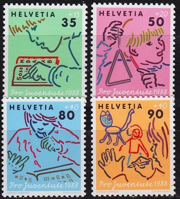 Schweiz Switzerland [1988] MiNr 1381-84 ( * */ mnh ) Pro Juventute