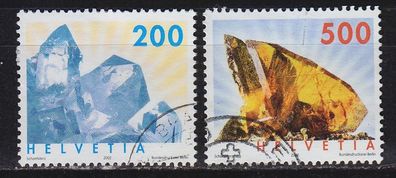 Schweiz Switzerland [2002] MiNr 1808-09 A ( O/ used ) Mineralien