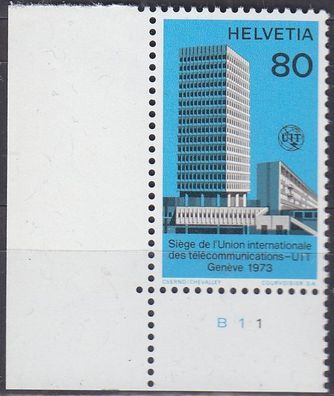 Schweiz Switzerland [UIT/ ITU] MiNr 0010 ( * */ mnh )