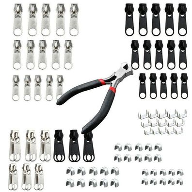 85X Zipper Zange Set Repairset Reißverschluss Reparatur Metall Zipper Schieber