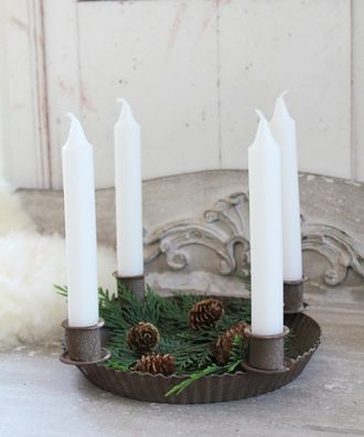 Zauberhafter Kerzenhalter, Kerzenkranz, Adventskranz NEVE shabby chic antik Stil
