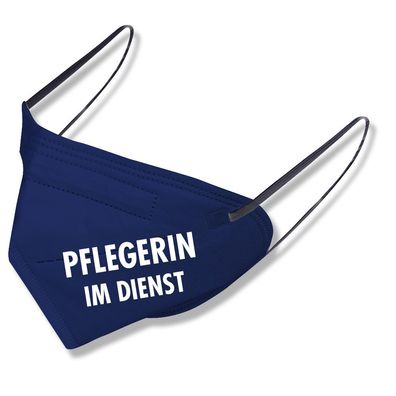 1 FFP2 Maske in Dunkelblau Deutsche Herstellung mit Print - Pflegerin IM DIENST - 149
