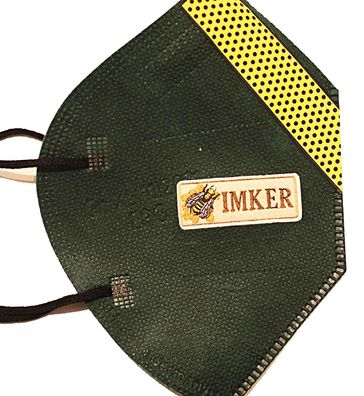 1 FFP2 Maske in Dunkelgrün Deutsche Herstellung mit Design - Biene Imker - 19609