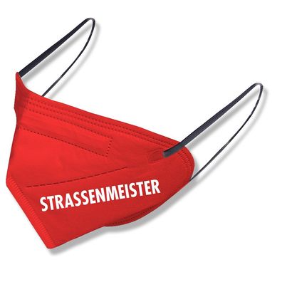 1 FFP2 Maske in ROT Deutsche Herstellung mit Print - Strassenmeister - 14920