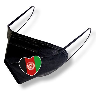 1 FFP2 Maske in Schwarz mit Print - Afghanistan -