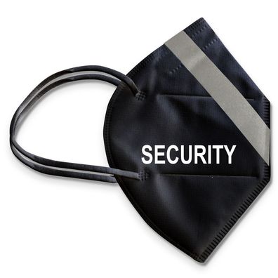 1 FFP2 Maske in Schwarz mit fluoreszierenden Streifen und Print - Security - 15385
