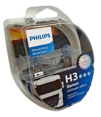 H3 Philips MasterDuty BlueVision 24V 70W PK22S 2st. 13336MDBVS2