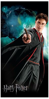 Harry Potter mit Zauberstab Magie Hogwarts Zauber, Badetuch Handtuch 70 x 140 cm
