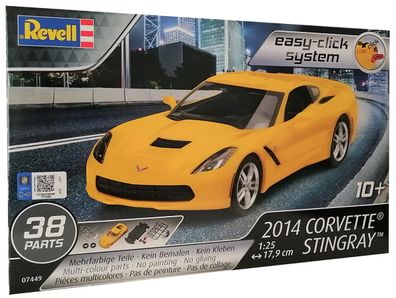 Revell 07449 Modellbausatz 2014 Corvette Stingray Sportwagen gelb Modellauto mit