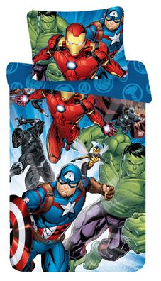 Marvel Avengers Kinder Bettwäsche Iron Man Captain America Thor Hulk Black Panth
