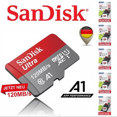 SanDisk ULTRA micro SD Karte 16GB 32GB 64GB 128GB 200GB 256GB A1 Speicherkarte