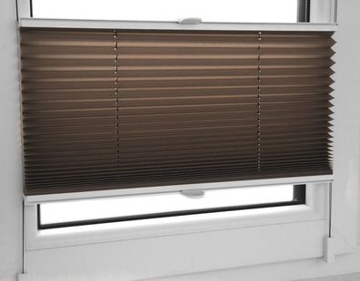 Plissee Faltrollo inkl. Klemmträger mocca 40x100 cm Jalousie