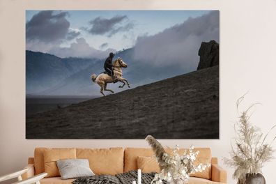 Glasbilder - 150x100 cm - Pferd - Reiter - Indonesien (Gr. 150x100 cm)