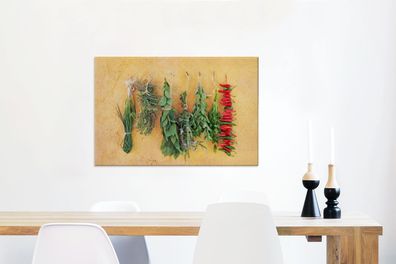Leinwandbilder - 90x60 cm - Mediterrane Kräuter (Gr. 90x60 cm)
