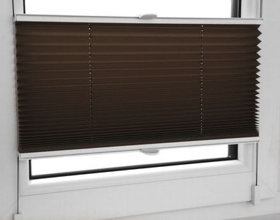 Plissee Faltrollo inkl. Klemmträger schoko braun 105x200 cm Jalousie