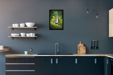 Poster - 20x30 cm - Wasserfall im Dschungel von Costa Rica (Gr. 20x30 cm)