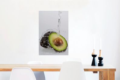 Glasbilder - 40x60 cm - Wasser - Avocado - Wasserhahn (Gr. 40x60 cm)