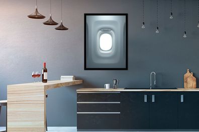 Poster - 60x80 cm - Flugzeugfenster (Gr. 60x80 cm)