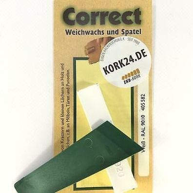 CleHo Weichwachs C12 Holzreparatur-Kit mit Spatel Farbton Weiss